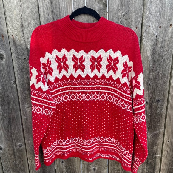 Vintage Red Fair Isle Sweater - Picture 1 of 5